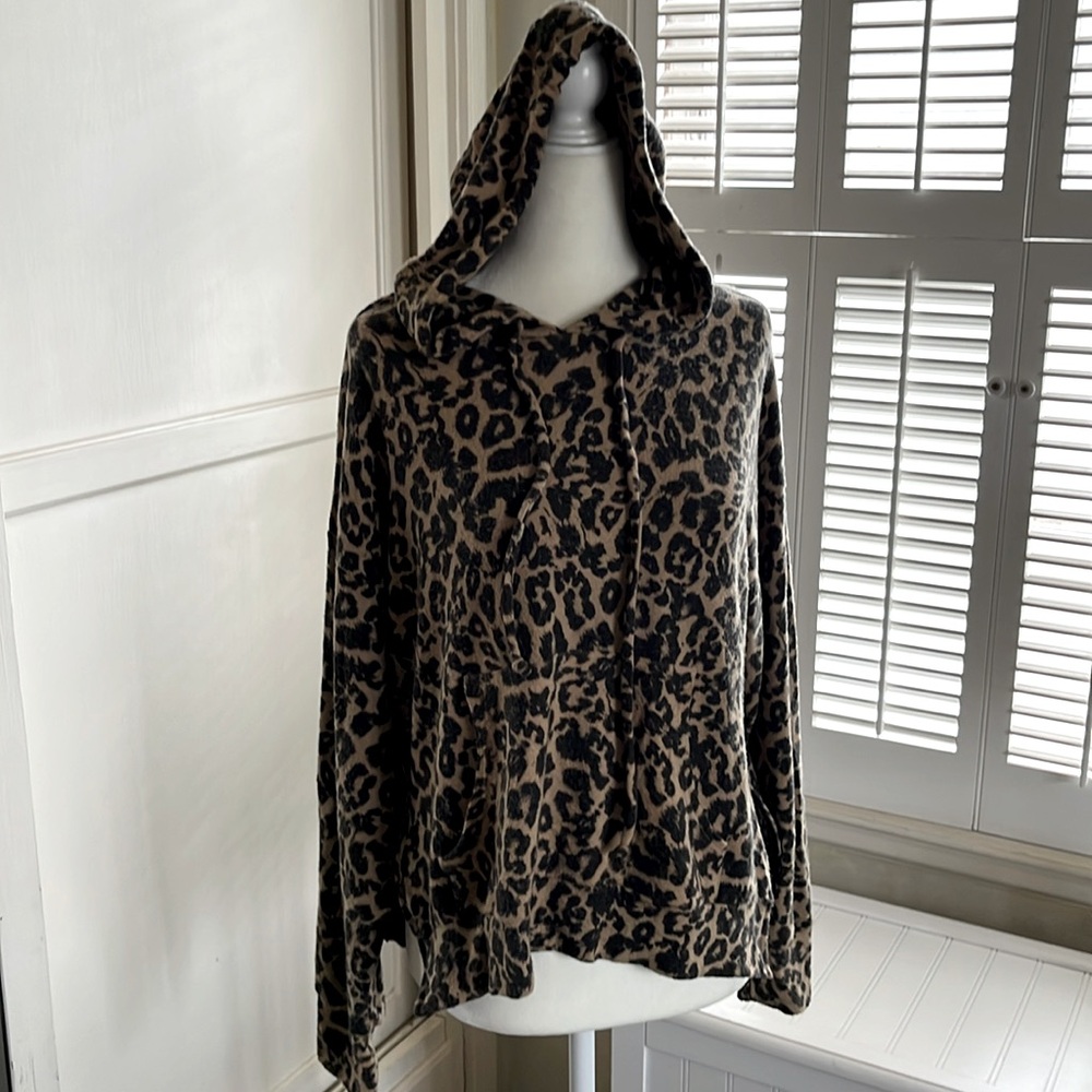 LNA cheetah print hoodie matching set